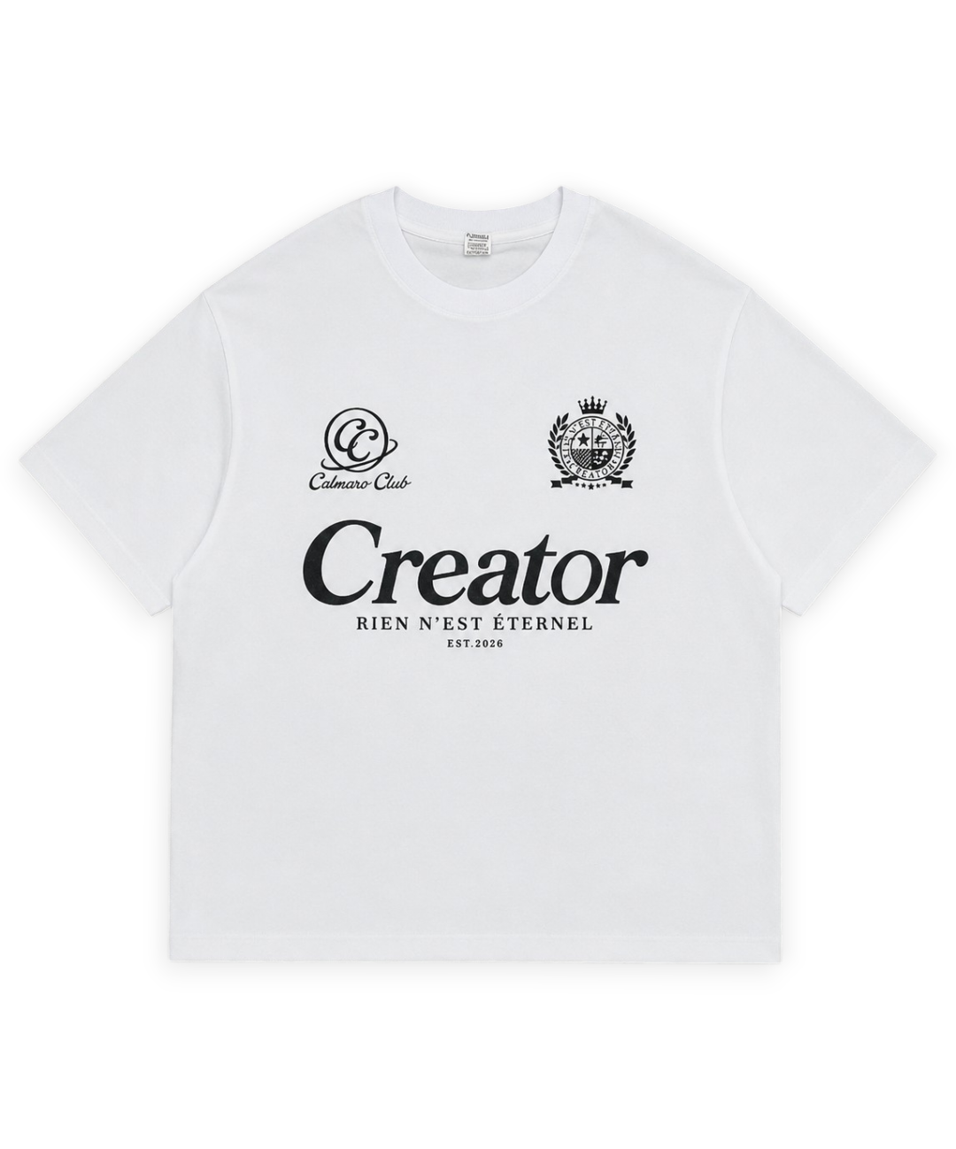 remera boxy 'creator' blanco