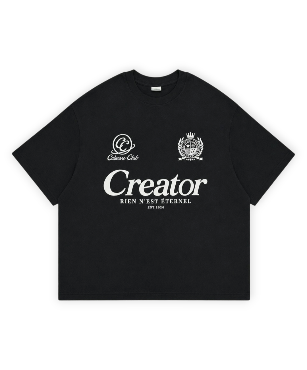 remera boxy 'creator' negro