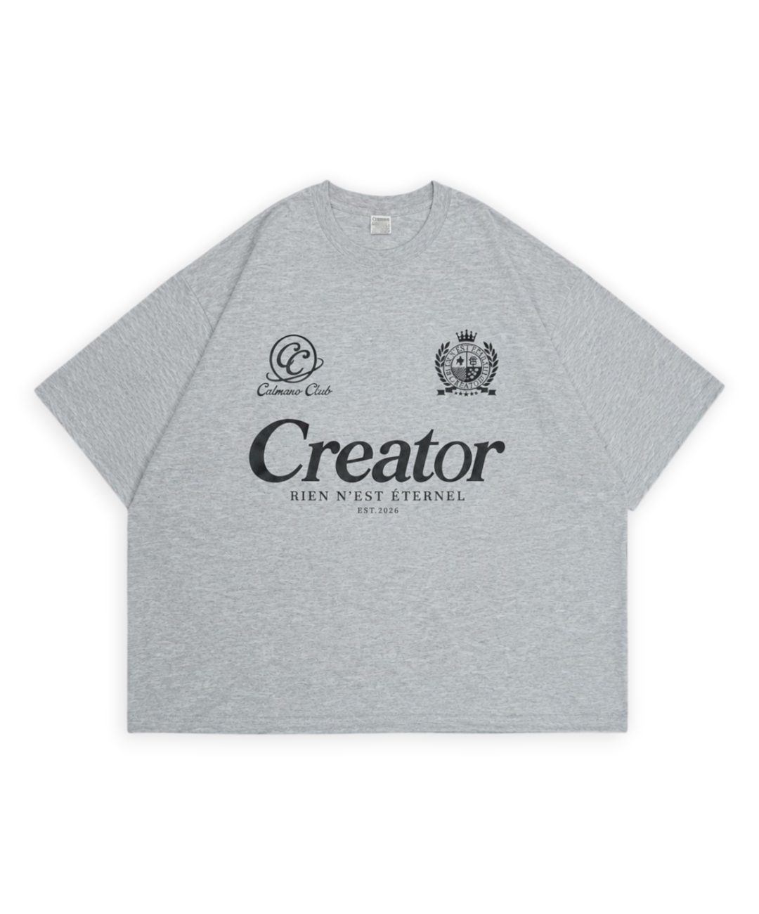 remera boxy 'creator' gris