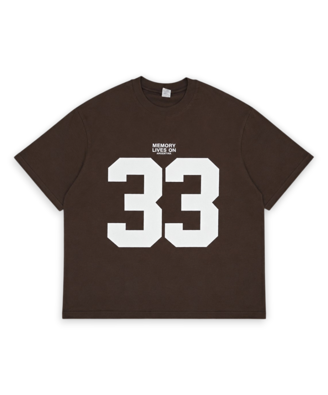 remera boxy '33' chocolate
