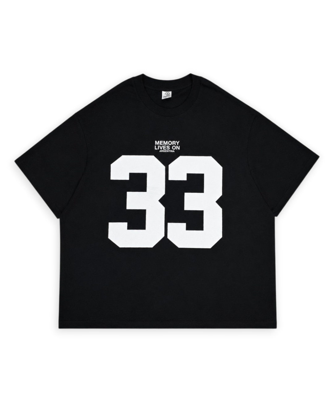 remera boxy '33' negro