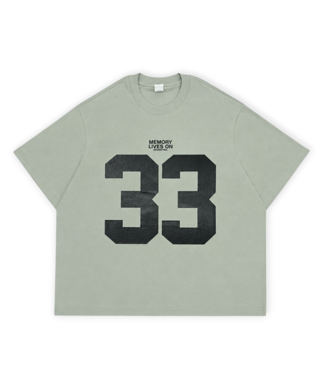 remera boxy '33' gris acero