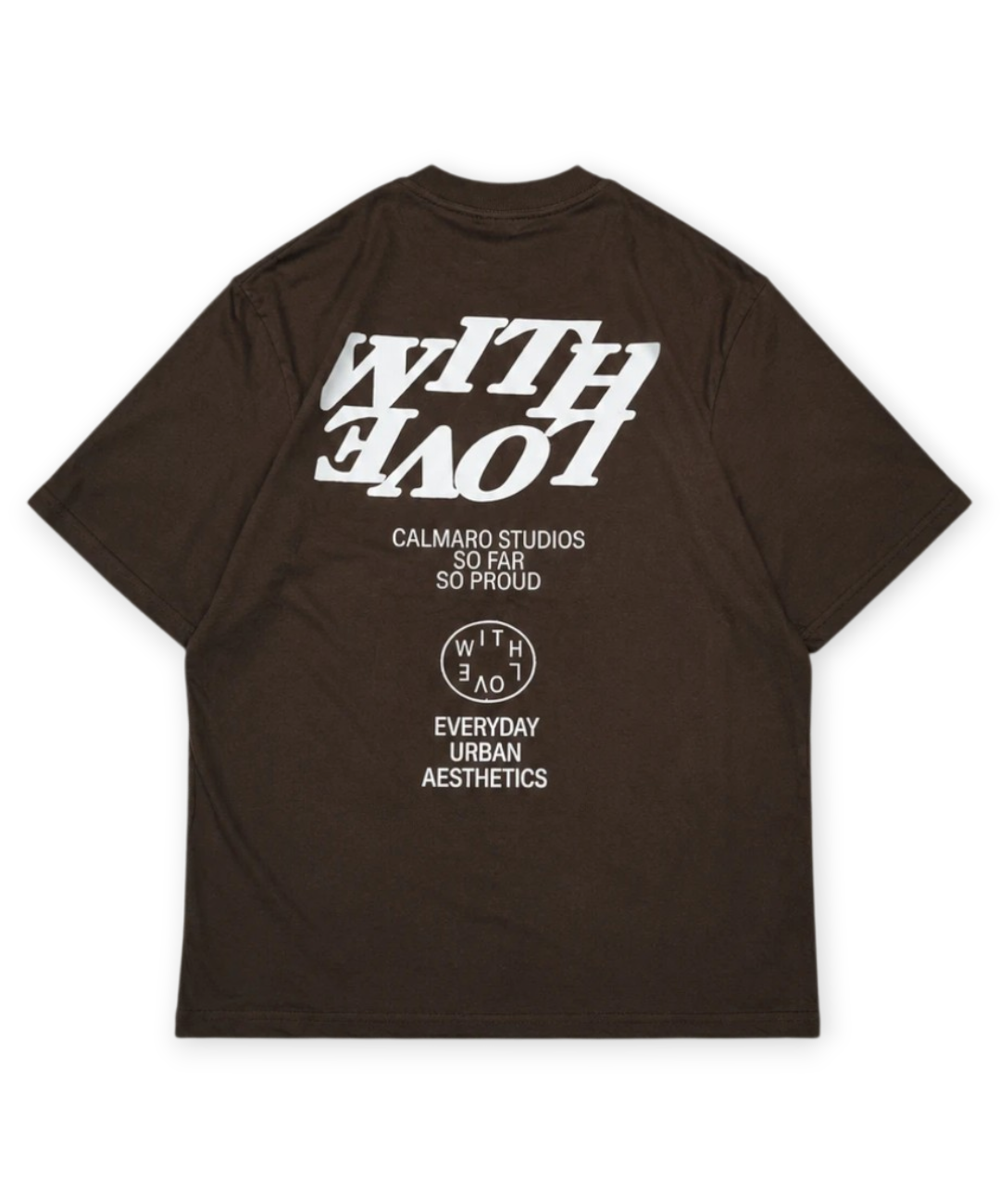 remera over ‘with love’ choco